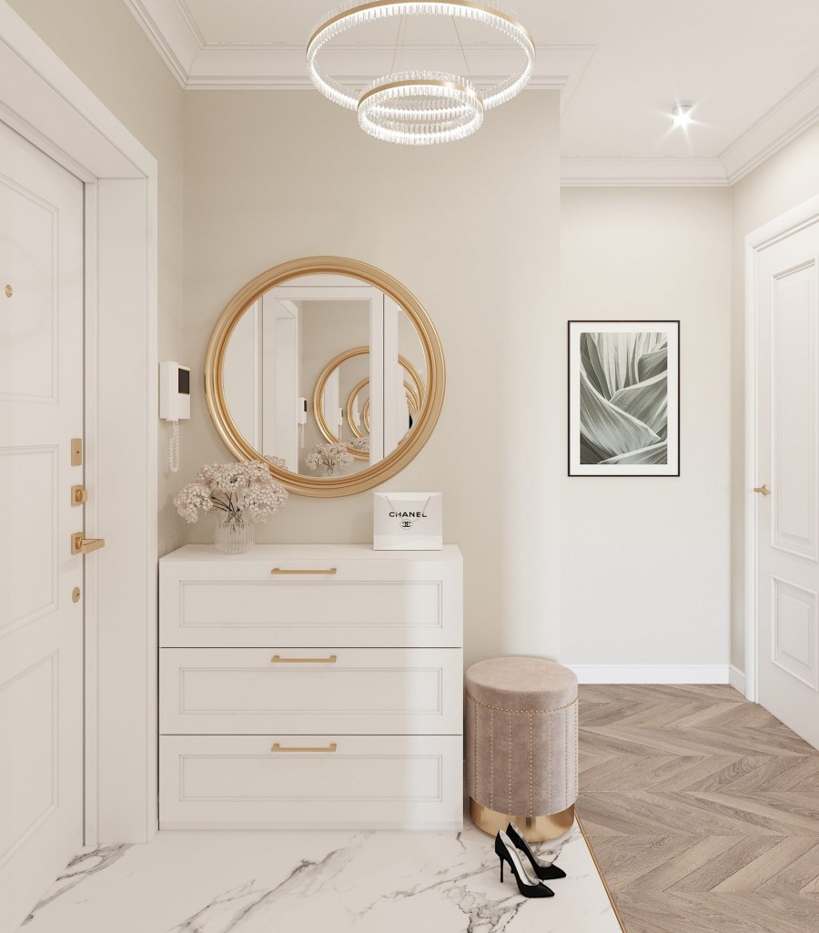 Прихожая 4 кв.м в светлых тонах