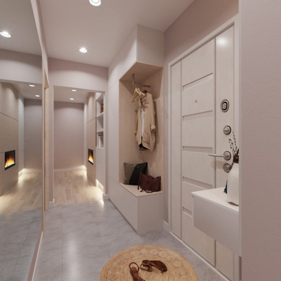 Светлая современная прихожая