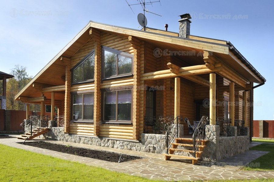 Дом-Шале оцилиндрованного бревна дом Шале