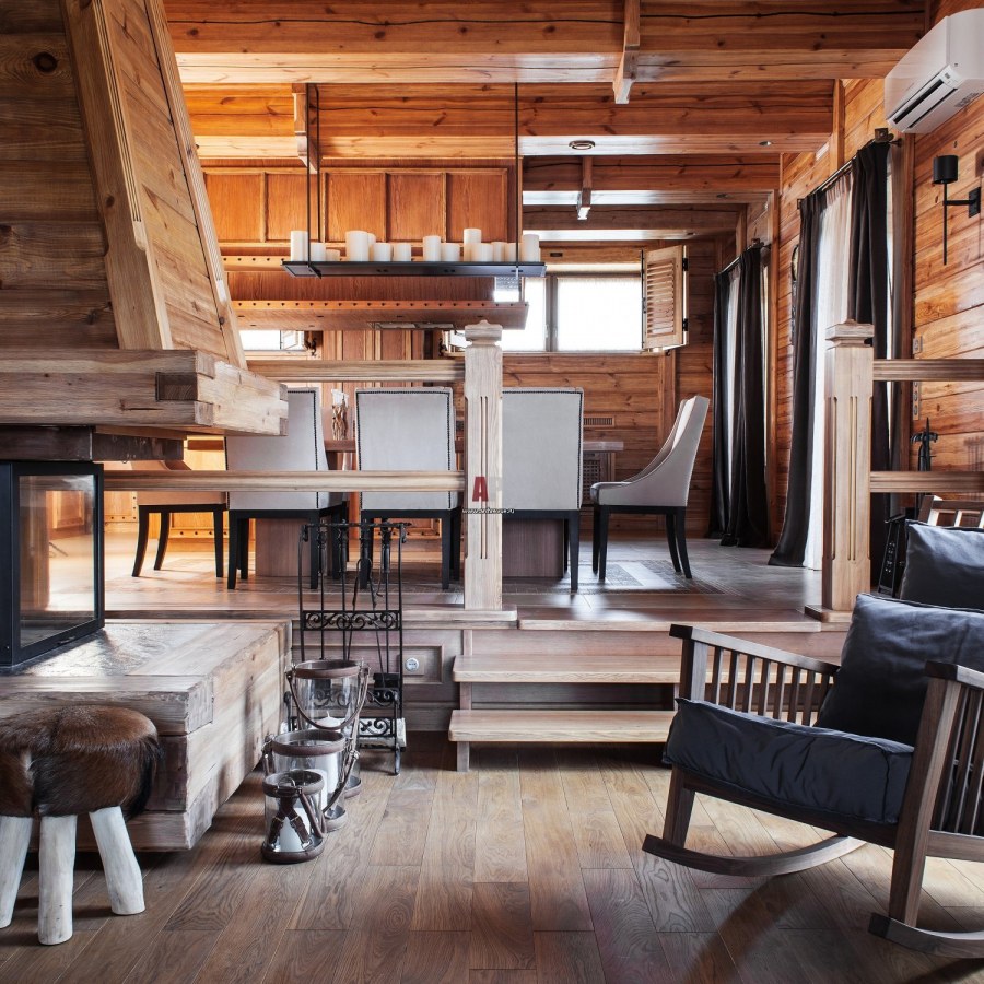 Деревянный загородный дом в стиле Шале