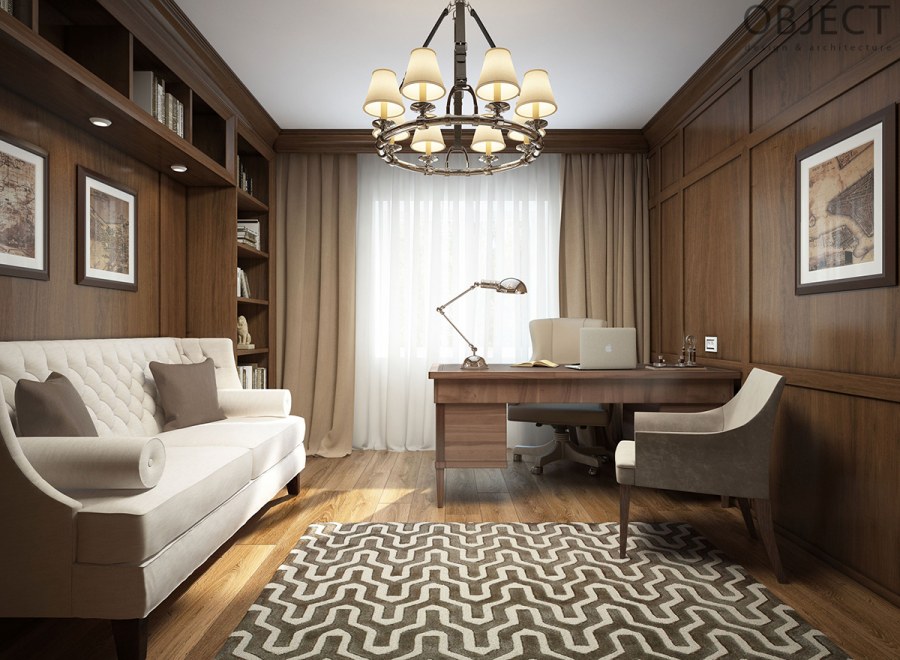 Кабинет в квартире в современном стиле