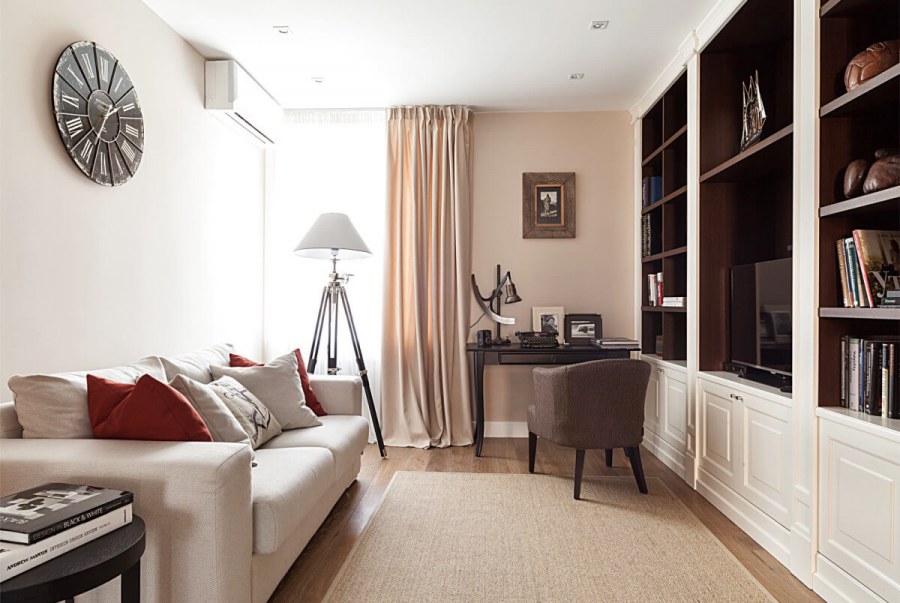 Кабинет в серо бежевых тонах