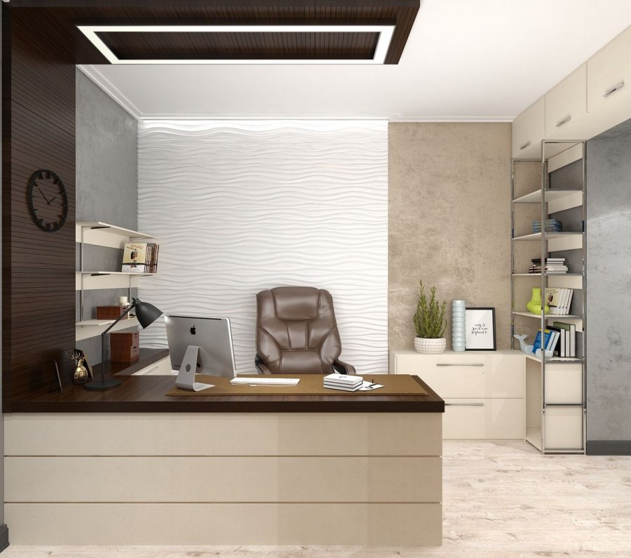 Кабинет в современном стиле в частном доме