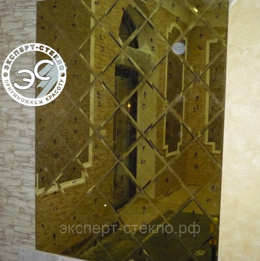 Зеркальная плитка с фацетом 30 на 30