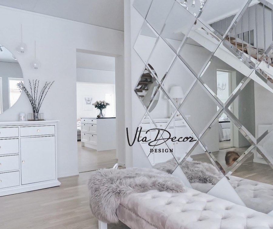 Зеркало 45425 фацет декор серебро