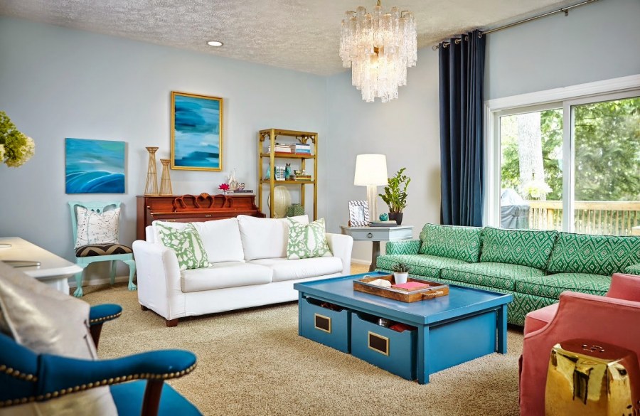 Сочетание ярких цветов в интерьере