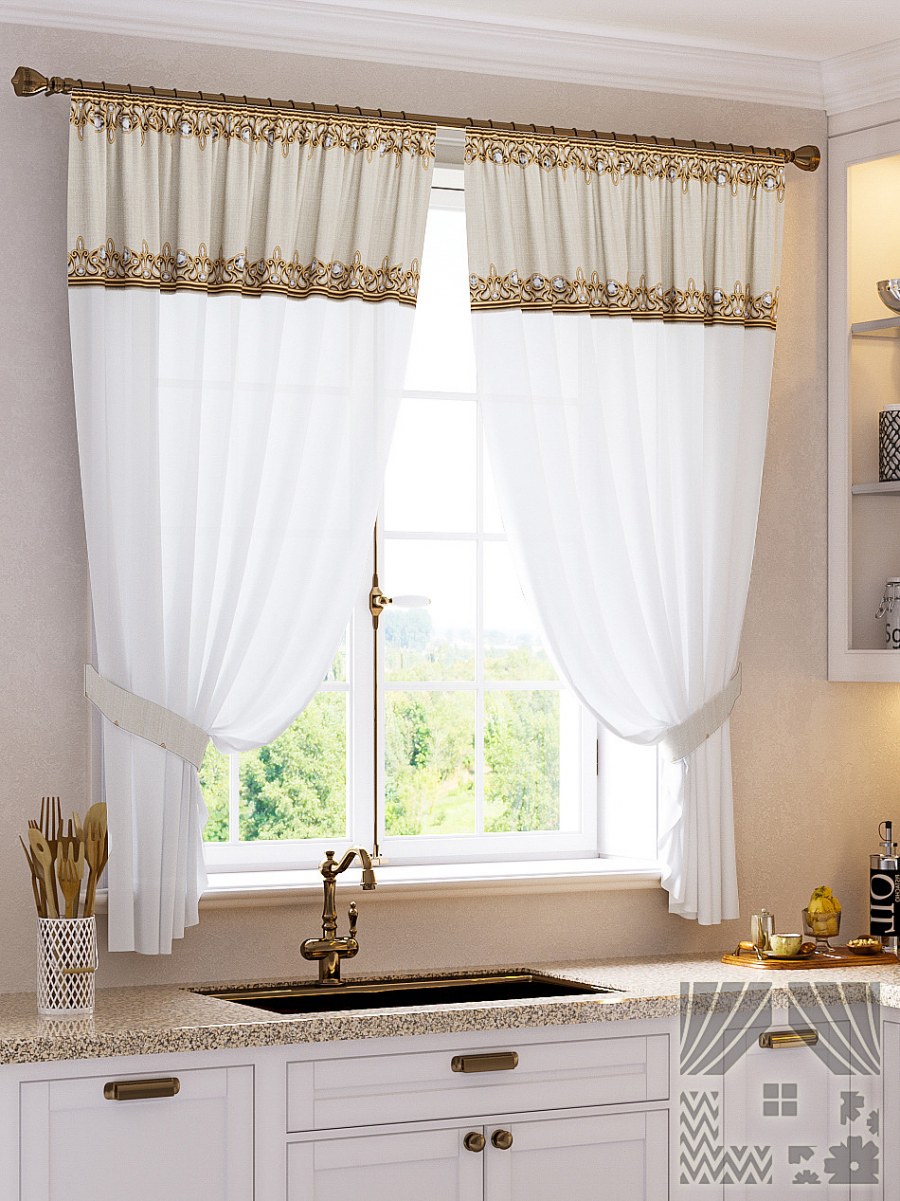 Нитяные шторы ПТК кисея однотонная 280 см на кулиске