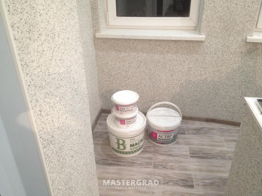 Мраморная штукатурка на балконе