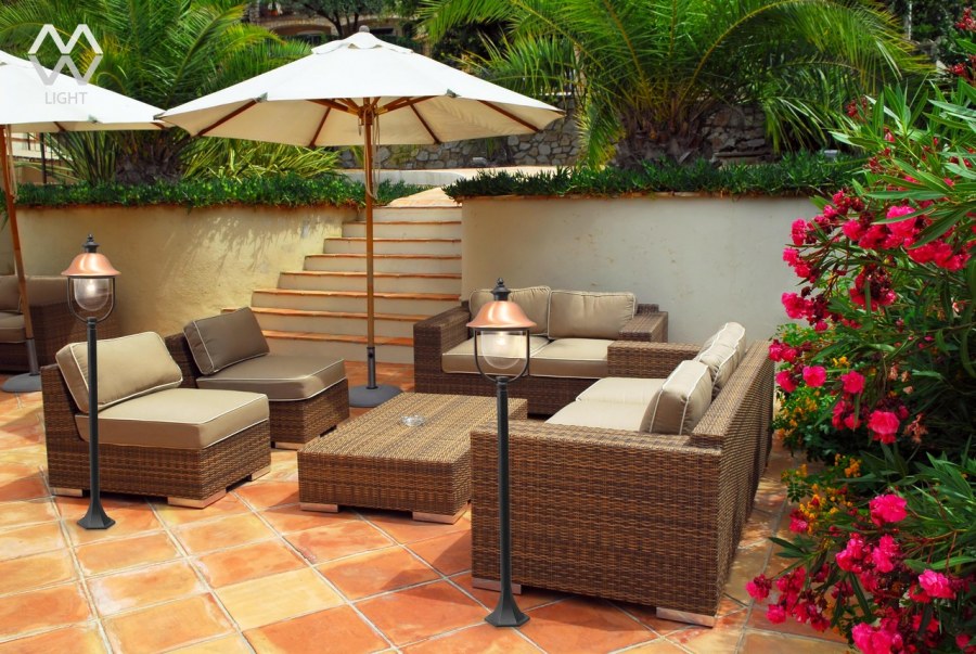 Ротанговая мебель в интерьере веранды