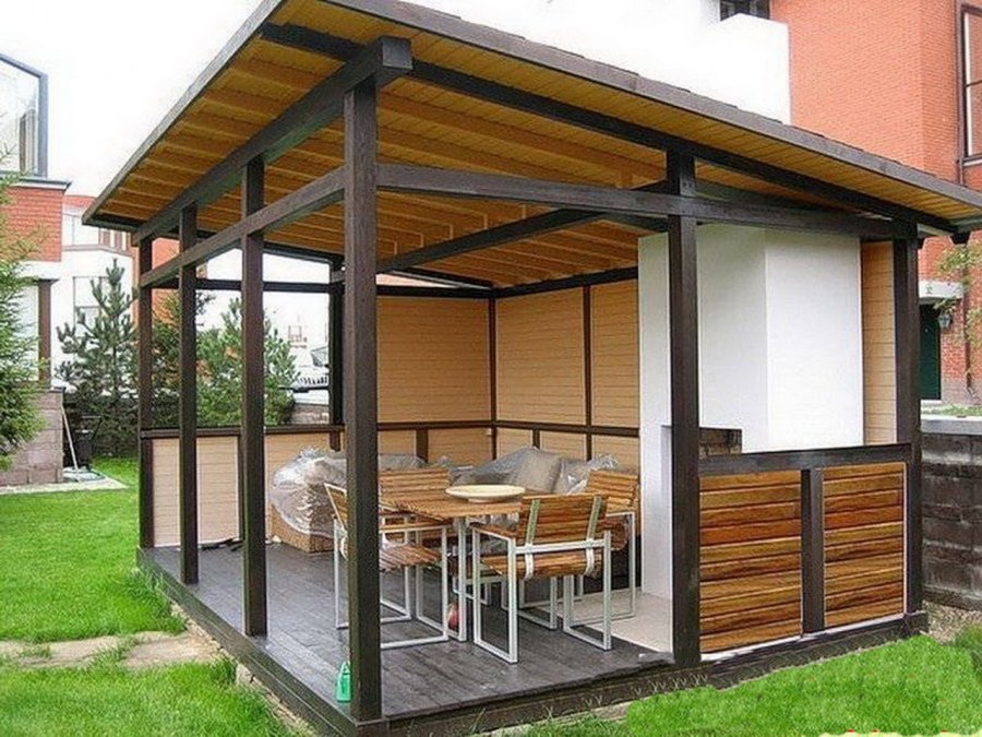 Односкатная беседка 4х5