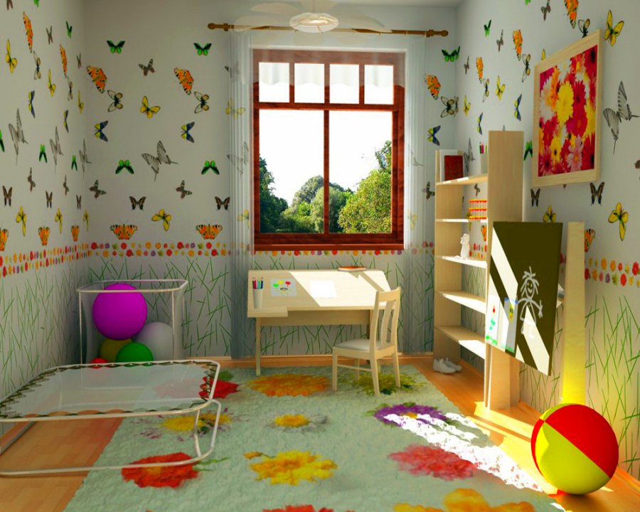 Идеи поклейки обоев в детской