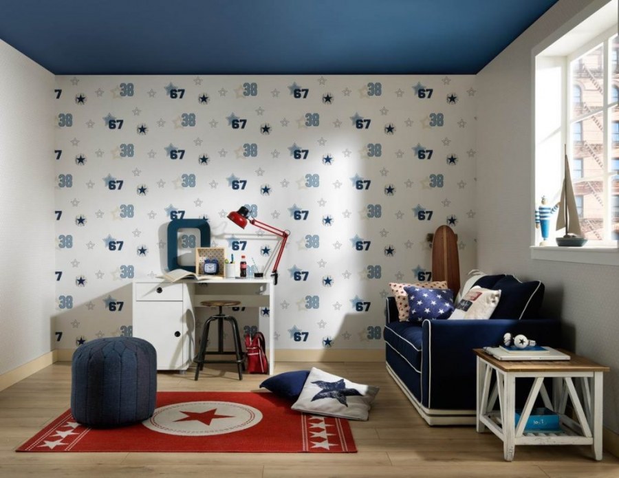 Комбинирование обоев в детской для подростка мальчиков
