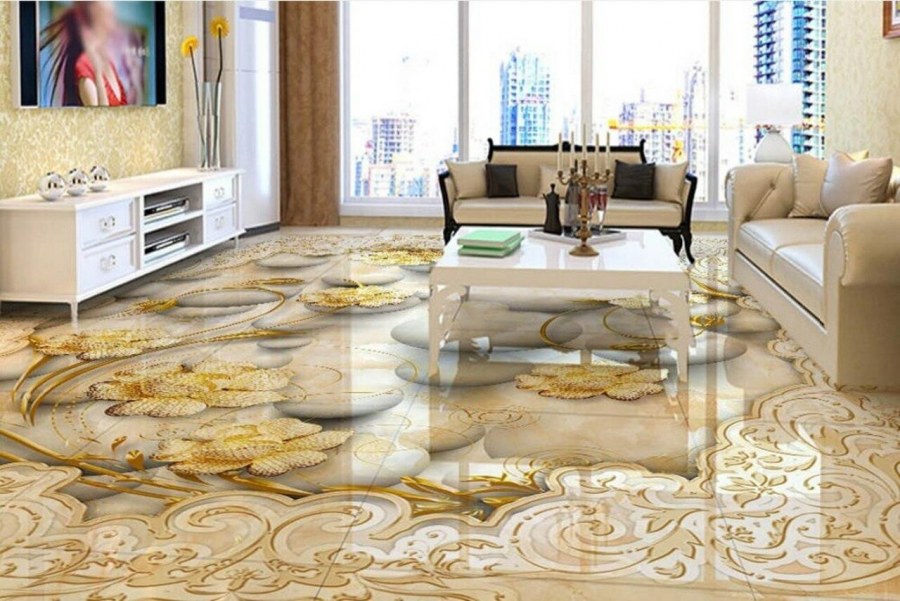 Наливной пол в гостиной