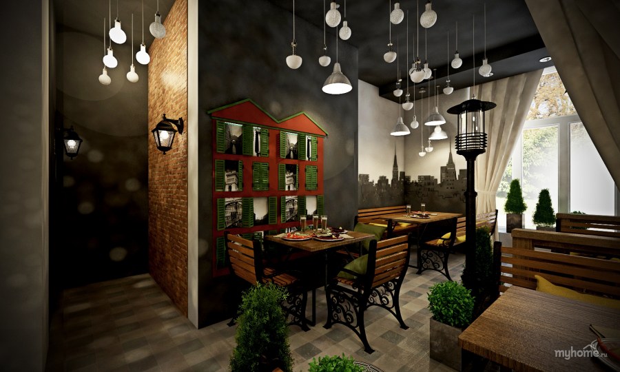 Кухня в стиле городского кафе