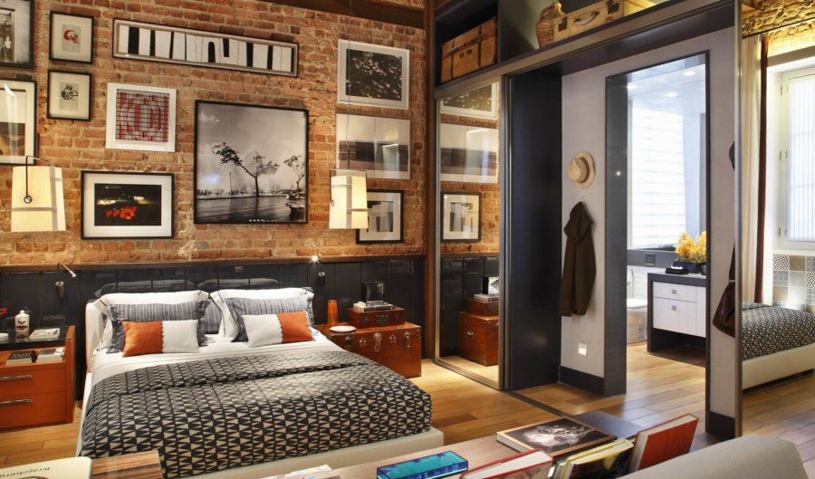 Уютная комната в стиле лофт