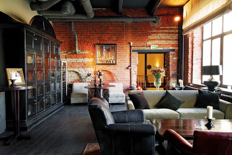 Интерьер кафе в стиле лофт