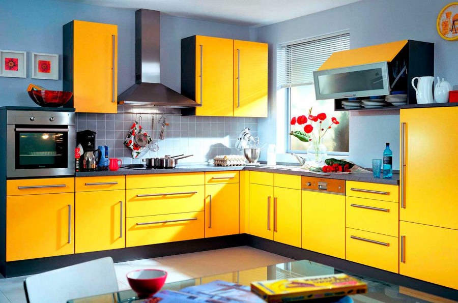 Желтый кухонный гарнитур