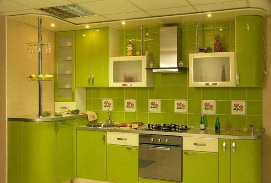 Голубая кухня в интерьере