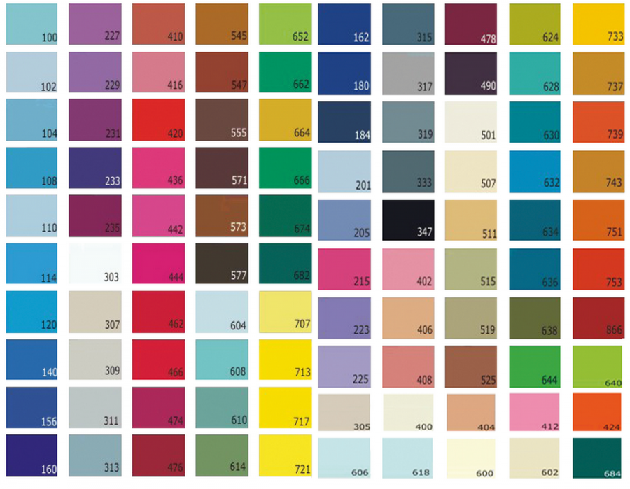 Палитра цветов натяжных потолков MSD