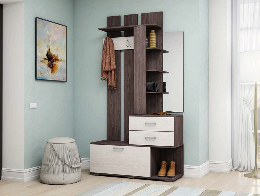 Прихожая Бриз-01 (Анкор темный/Анкор белый)