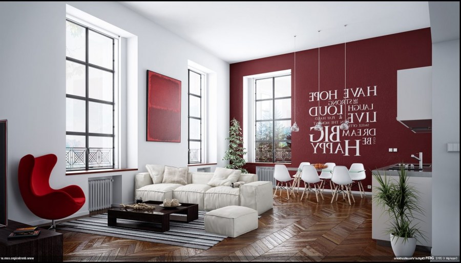 Надписи на стене в интерьере