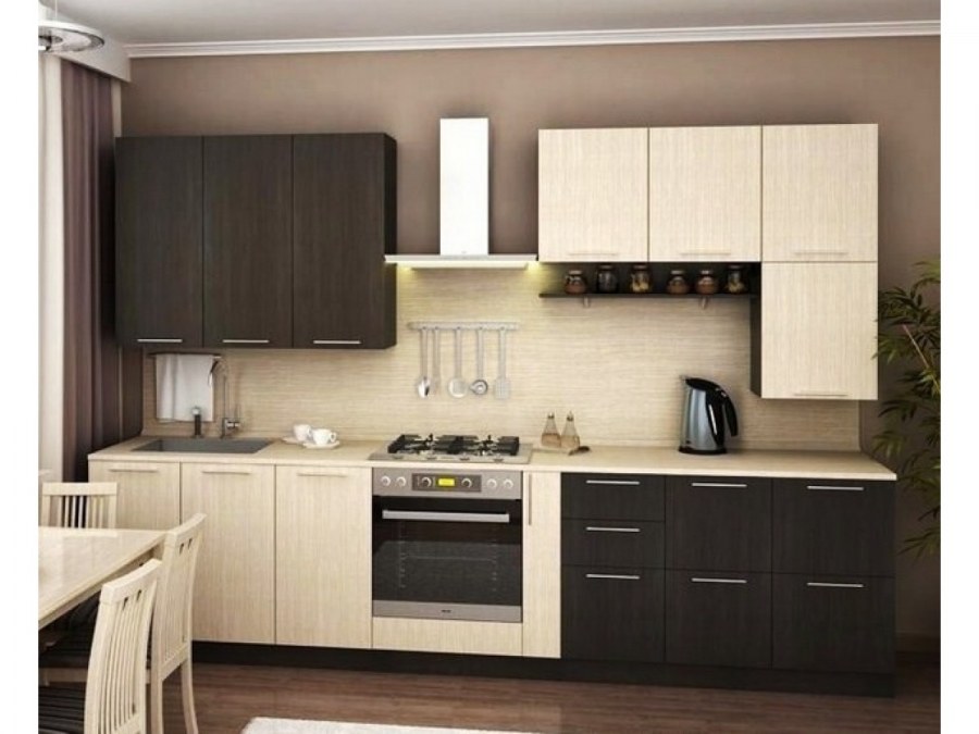 Кухонный гарнитур белый с венге