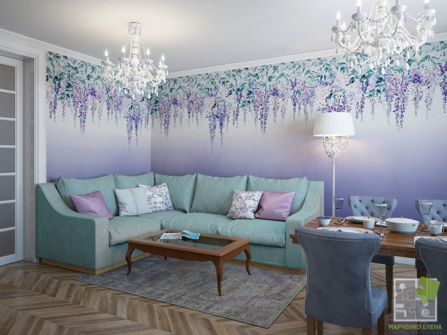 Спальня в темно фиолетовом цвете