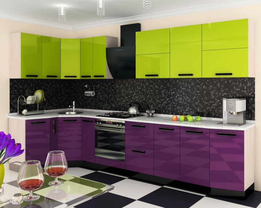 Кухонный гарнитур двухцветный