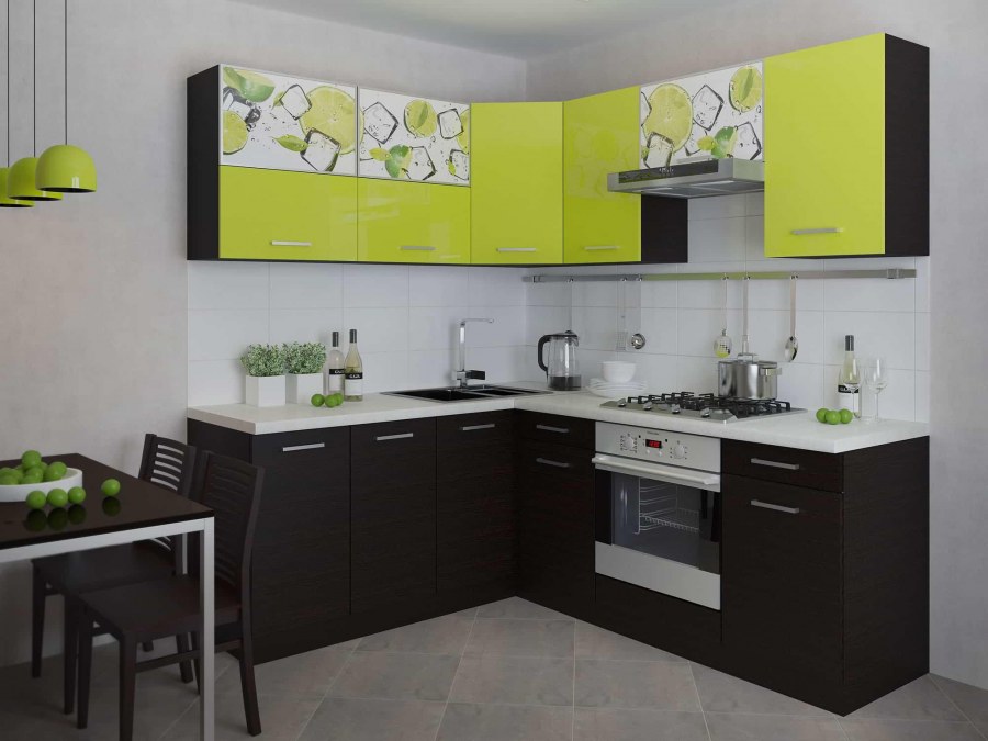 Кухня лайм венге угловая