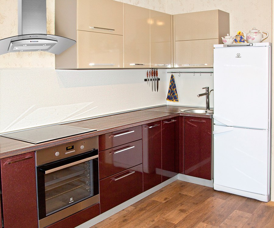 Кухня цвет корица