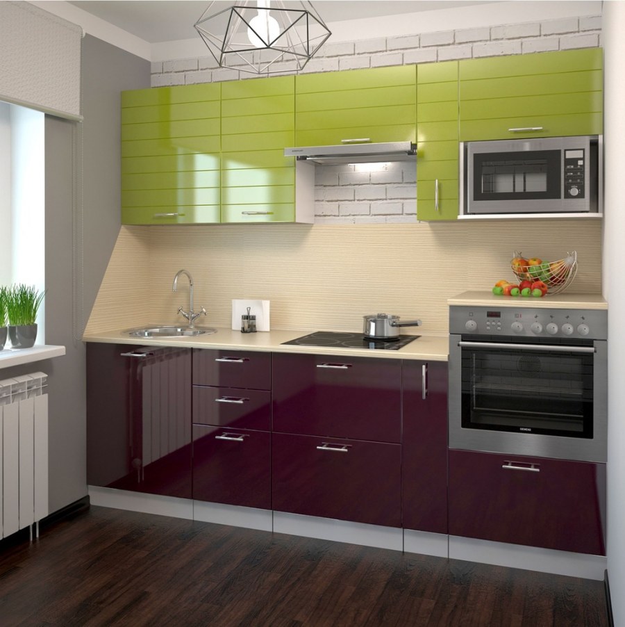 Кухня олива глянец