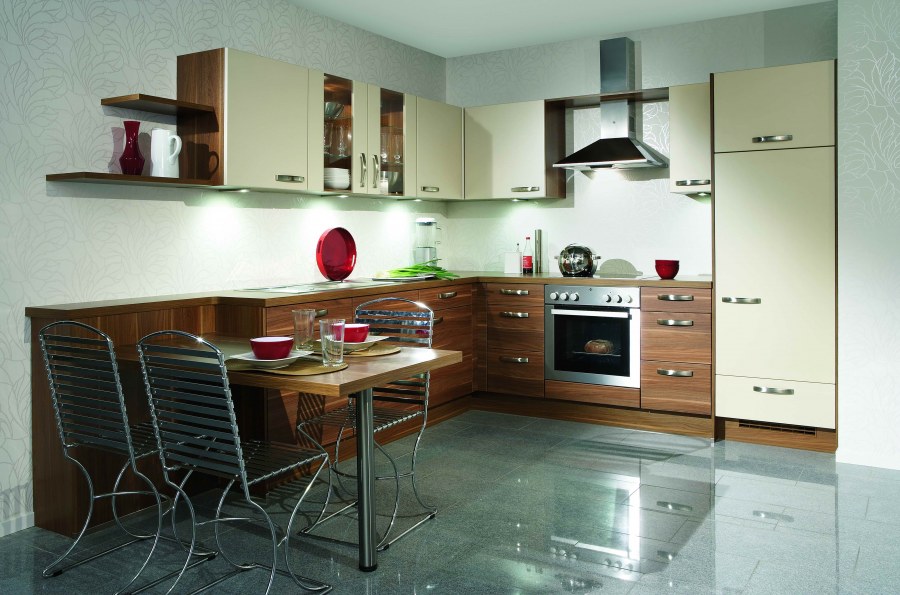 Кухня темный низ светлый верх