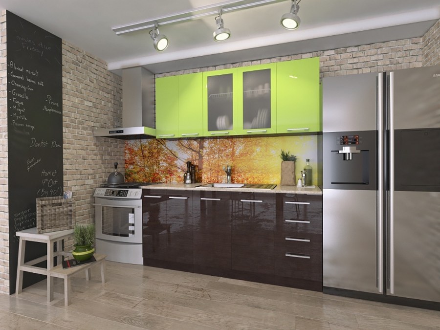 Кухня лайм1.8м лайм глянец БТС