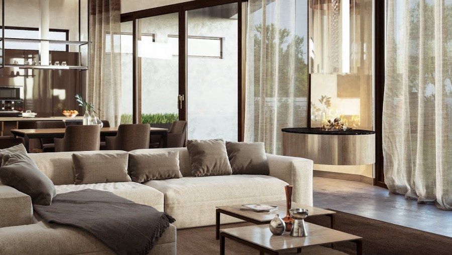 Интерьер гостиной визуализация