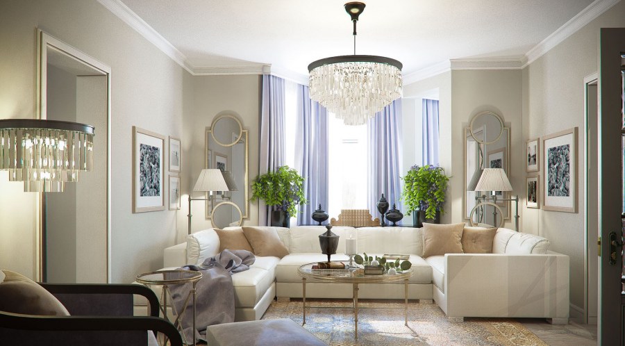 Красивая светлая гостиная