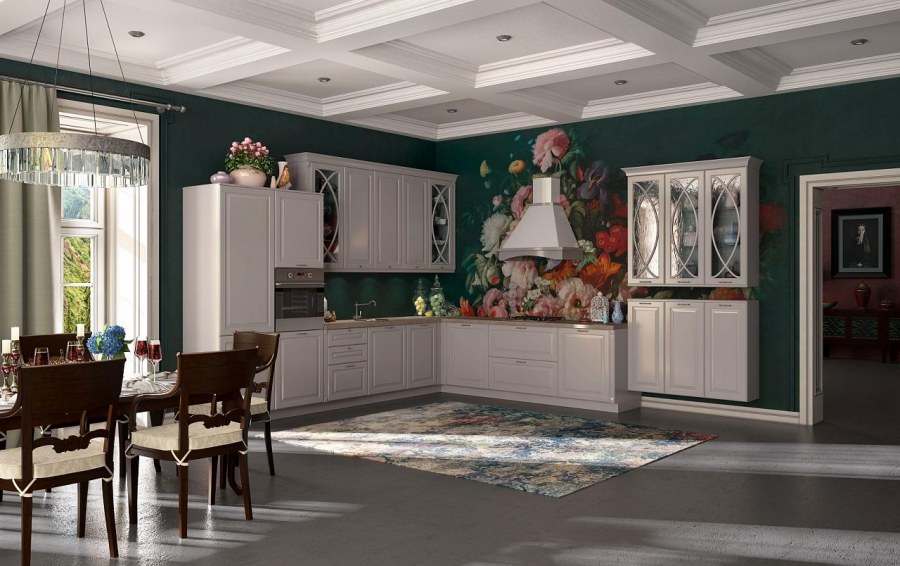 Кухня айвори кухонный двор