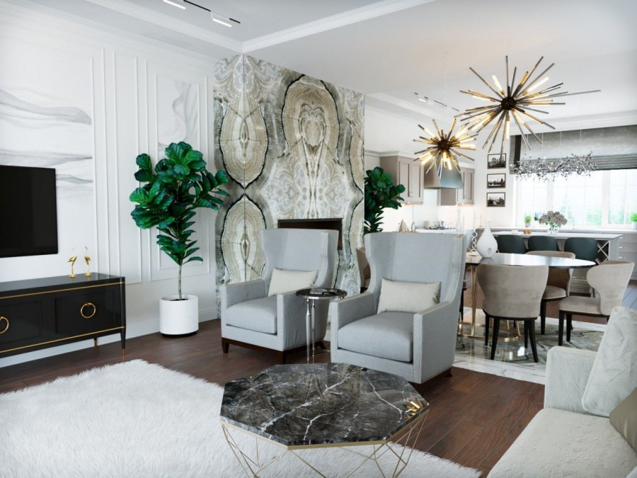 Темный интерьер студии