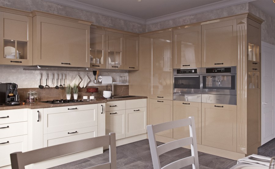 Кухня угловая Неоклассика беж