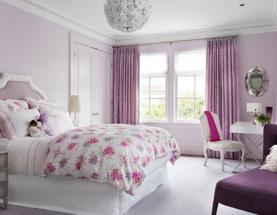 Спальня в бело розовых тонах
