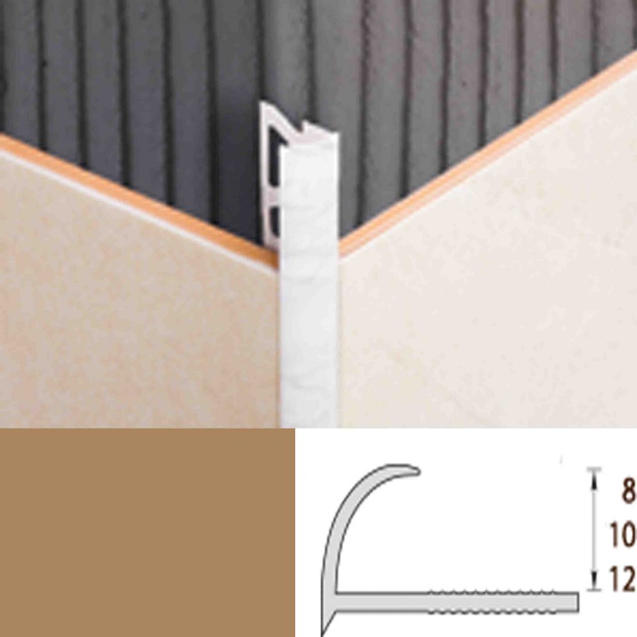 Профиль ПВХ для плитки 8-9мм наружный 2,5м белый