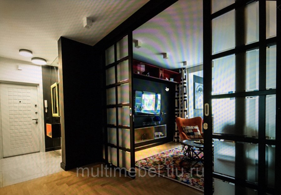 Гостиная с раздвижной перегородкой