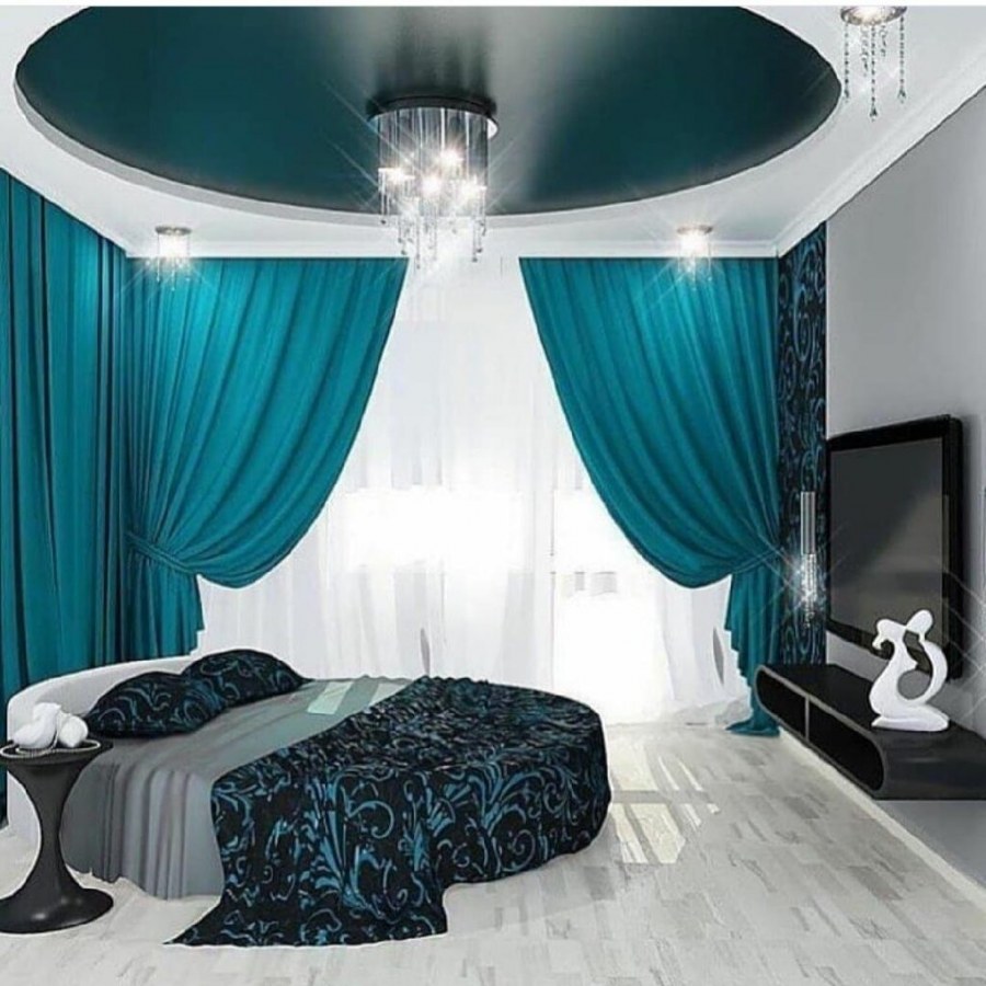 Спальня в цвете морской волны