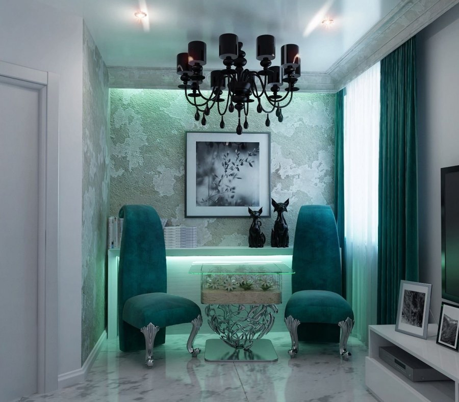 Парикмахерская в бирюзовых тонах