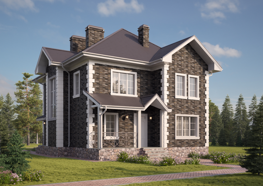 Кирпичный дом в английском стиле