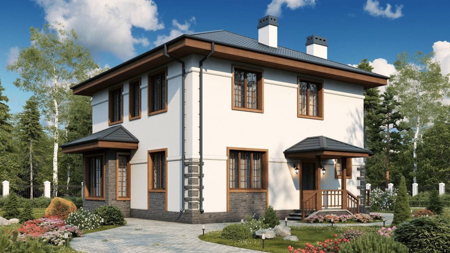 Двухэтажный дом из газобетона