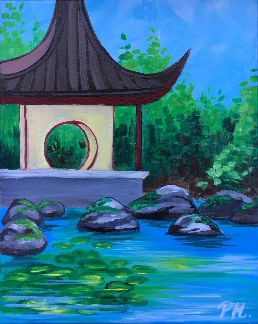 Рисунок на тему японский сад