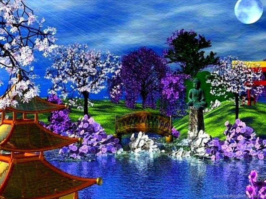 Японский сад картина