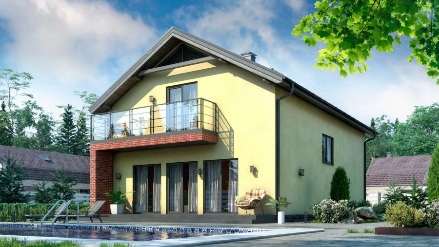 Дом штукатурка