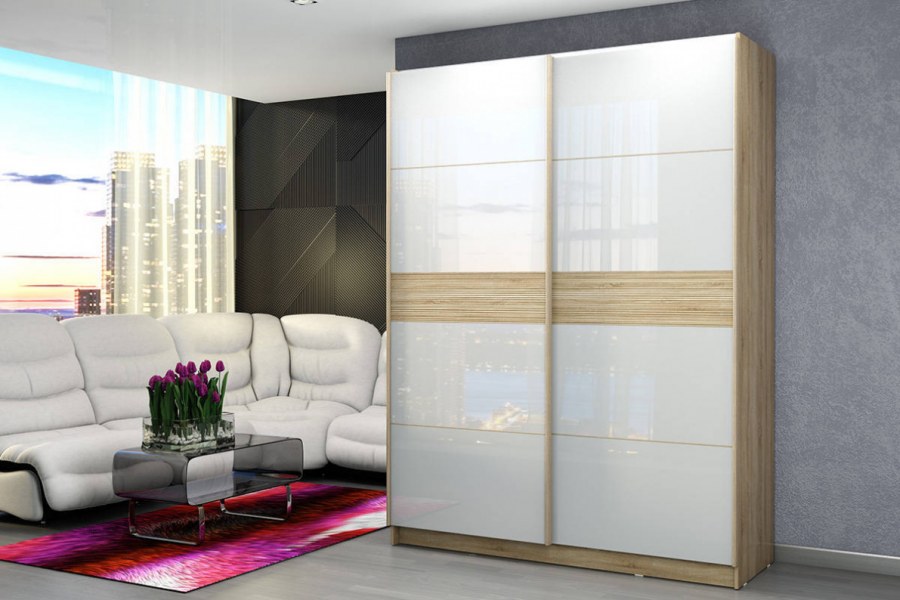 Шкаф Марвин 3 белый глянец