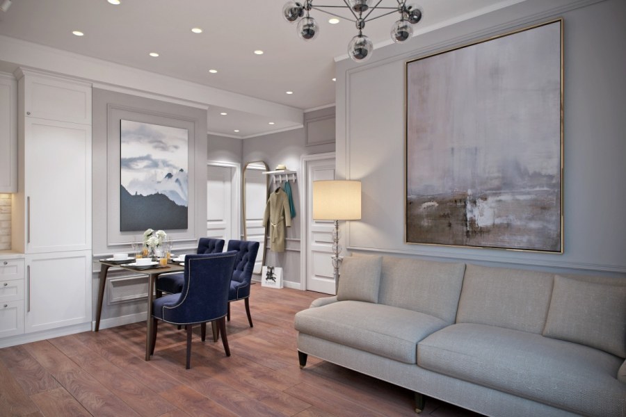 Неоклассика в интерьере квартиры 45 кв.м